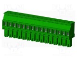 Conector regletă de conexiuni deconectabilă 15 pini mufă mamă AMPHENOL ANYTEK TS 8A verde