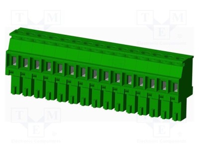 Conector regletă de conexiuni deconectabilă 15 pini mufă mamă AMPHENOL ANYTEK TS 8A verde foto