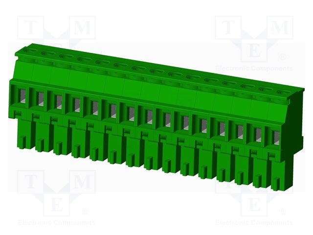 Conector regletă de conexiuni deconectabilă 15 pini mufă mamă AMPHENOL ANYTEK TS 8A verde
