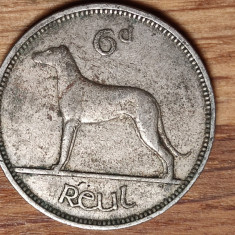 Irlanda - moneda de colectie - 6 penny / phingin = reul 1948 - an greu de gasit