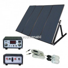 Sistem Solar 4 Panouri 60W, 2 Becuri, USB, Acumulator Neinclus TPS204N foto