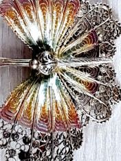 Superba brosa eleganta fluture mare argint 925 placat aur decorat email foto