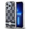 Husa iPhone 15 Pro - DKNY IML Checkered Mono Pattern &amp; Printed Stripes MagSafe (DKHMP15LHCPTSK) - Black