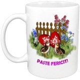 Cana alba personalizata cu &quot;Paste fericit!&quot;, Model 6, INOVATIX&reg;. 330ml, Oem