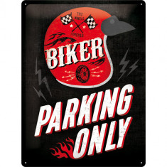 Placa metalica - Biker Parking Only - 30x40 cm foto