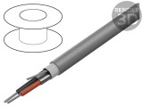 Cablu ecranat 2x20AWG folie Al-PET PVC gri 300V 305m CPR Eca