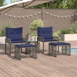 vidaXL Set de Mobilier pentru Exterior 11 pcs Gri și albastru marin 42025154
