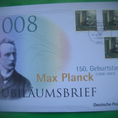 HOPCT PLIC FDC S 2009 MAX PLANCK [1858-1947] -2008-JUBILAUMSBRIEF GERMANIA