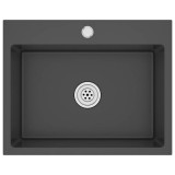 Cumpara ieftin Chiuveta de bucatarie, negru, otel inoxidabil