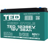 Acumulator AGM VRLA 12V 38Ah Deep Cycle Dimensiuni 267 x 77 x 170 mm Pentru Vehicule Electrice M5 - X00003284