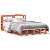 Cumpara ieftin Cadru pat fara saltea, maro ceruit, 135x190 cm, lemn masiv pin