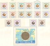 Romania 1964 Mi 2345/60 A+B + bl 59 MNH - Medalii romanesti la JO, Nestampilat