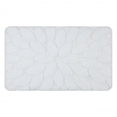 Covor baie SUPREME STONES, pietre, anti-alunecare, moale - alb, 50x80 cm