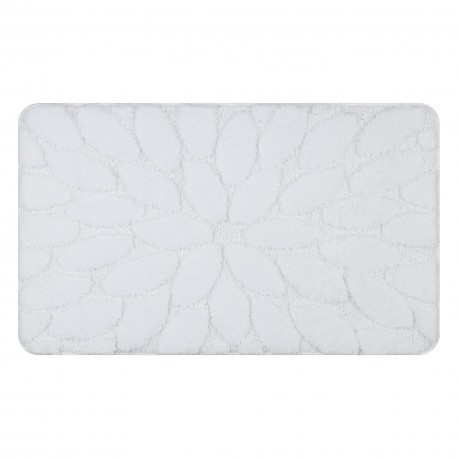 Covor baie SUPREME STONES, pietre, anti-alunecare, moale - alb, 50x80 cm