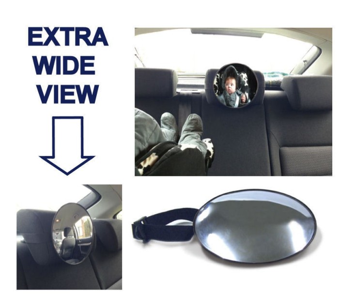 Oglinda interioara suplimentara pentru supraveghere copil cu fixare la tetiera, diametru 17cm Kft Auto Oglinda interioara suplimentara pentru supraveghere copil cu fixare la tetiera, diametru 17cm Kft Auto