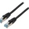 Cablu patch cord S/FTP Cat 6a negru