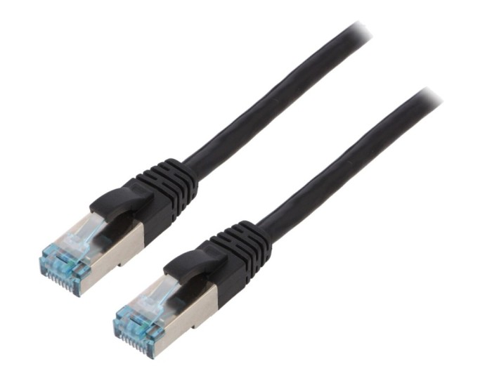 Patch Cord S/FTP 6a Negru 5m