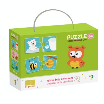 Duo Puzzle - Unde traiesc animalele? (2 piese) foto