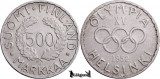 1952 H, 500 Markkaa - Jocurile Olimpice - Finlanda | KM 35, Europa