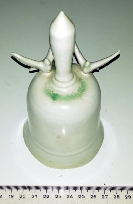 CLOPOT / CLOPOTEL VINTAGE SEMNAT CERAMICA /PORTELAN , PORUMBEI , LUCRAT MANUAL foto