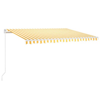 Copertina retractabila manual, galben si alb, 400x350 cm foto