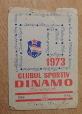 C9 50 - 1973 - Calendare de buzunar - Clubul sportiv Dinamo Bucuresti