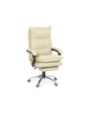 Scaun directorial cu suport picioare OFF 419, robust, mecanism recliner, perne duble, baza cromata, 120 kg