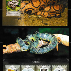 Sao Tome & Principe - Reptile - SERPI - COBRA - BL + serie (KB) XL - MNH