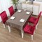 Set 6 huse scaun catifea Rosu