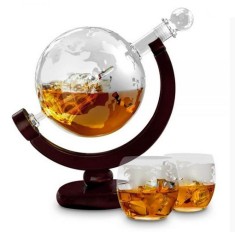 Set pentru Cognac, Whiskey Sticla-decantor glob si 2 pahare