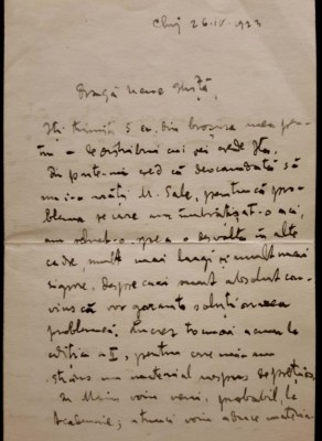 Onisifor Ghibu către G.T.Kirileanu - scrisoare autografă semnată din 1923 foto