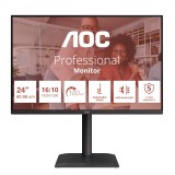 Monitor AOC X24E4U, 24 inch, IPS, 1920x1200, 100Hz, 16:10, Black, 5 ani Garantie