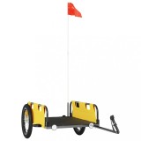 Cumpara ieftin Remorca de bicicleta, galben, textil oxford si fier