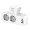 Adaptor priza LDNIO SE2337, 2 prize, 2 X USB-A, 1X USB-C, incarcare rapida QC 3.0, 10A