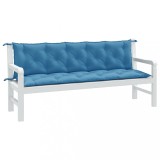 vidaXL Pernă bancă de grădină 2 buc melanj albastru 180x50x7 cm textil