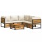 Set de canapele gradina cu perne, 6 piese, lemn masiv acacia