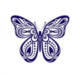 Cumpara ieftin Sticker decorativ Fluture, Albastru inchis, 60 cm, 1158ST-9, animale si pasari, Oem