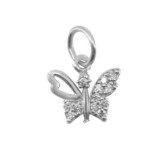 Pandantiv, jolie silver, argint 925, model fluture cu pietre, 0.5 g, 1 x 1 cm