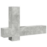 Cumpara ieftin Set de dulapuri TV, 5 piese, gri beton, lemn prelucrat