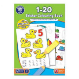 Carte de colorat cu activitati in limba engleza si abtibilduri 1 - 20, orchard toys