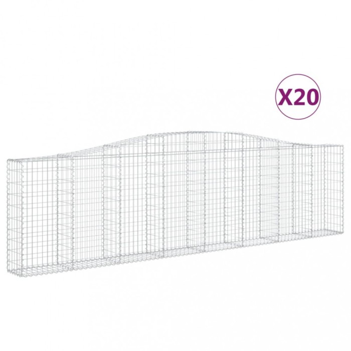 Cosuri gabion arcuite 20 buc, 400x30x100/120 cm fier galvanizat