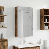 vidaXL Dulap cu oglindă pentru baie Stejar fumuriu 30 x 10,5 x 50 cm 889011
