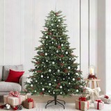 VidaXL Brad de Crăciun artificial Verde 240 cm PVC și metal și plastic 3395571