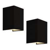 Set 2 bucati lampa de perete Schwerin negru [lux.pro] HausGarden Leisure