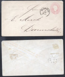 Germany Baden - Old postal stationery Cover Mannheim to Darmstadt D.538