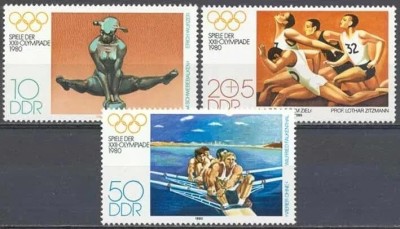 DDR 1980 - Jocurile Olimpice de vara, sport, serie neuzata foto
