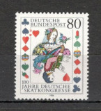 Germania.1986 100 ani Congresul cluburilor jucatorilor de carti MG.620, Nestampilat