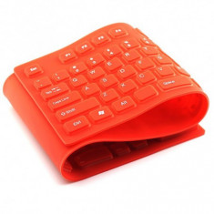 Tastatura flexibila USB sau PS2 Culoare Portocaliu foto