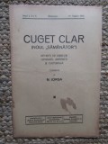 Revista - Cuget Clar - Noul Semanator - condusa de N. Iorga - ANUL I NR. 6 19 AUGUST 1936