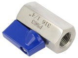 Supapă cu bilă Oțel AISI 316 PTFE 42mm PNEUMAT
